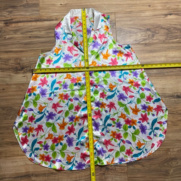 Vintage LA Intimates Women’s Floral Collard Tank Top Dress - Picture 5 of 5